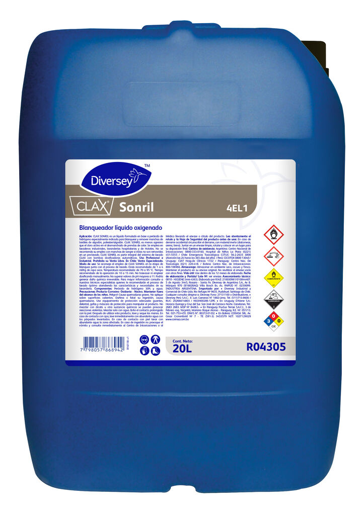 CLAX SONRIL 4EL1 20L - BLANQUEADOR LÍQUIDO OXIGENADO